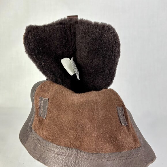 UGG Brown Ankle Booties with Chunky Heel and Buckle Details - Picture 11 of 16